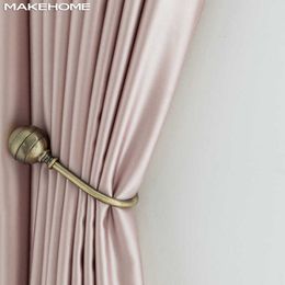 MAKEHOME Milky Touch feeling Solid Modern Curtains for Bedroom Living Room Blinds Faux Silk Window Curtain Custom Size Pannel 210712