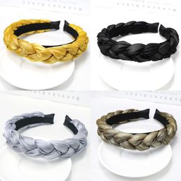 2021 FASHION Hair Bands for Women Silk Headband Korea Black Silk Padded Braided HAIR HOOP Spring Gumki Do Wlosow Plated Hair Bands 346 U2