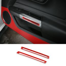 Interior Door Handle Ring Decoration Accesssoires For Ford Mustang 15+ Red 2PC