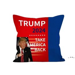 7Colors linen cushion cover trump 2024 throw pillow case US flag independence day gifts party home sofa car pillowcases pillowcase RRD11763