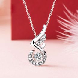 HBP fashion heart fluttering in shape of water drop on The poem Pendant