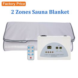 Factory Price !!!2 Zone Sauna Far Infrared Body Slimming Sauna Blanket Heating Therapy SPA Salon Weight Loss Machine