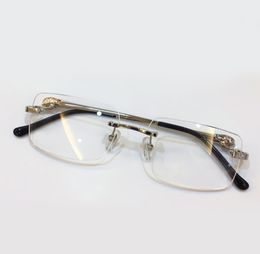 Silver Rimless Eyeglasses Frame Transparent Optical Glasses Frames Men Eyewear Fashion Sunglasses Frames with Box