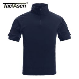 TACVASEN Mens Camouflage Tactical T Shirts Summer Short Sleeve Airsoft Army Combat T-shirts Performance Tops Military Clothing 210317