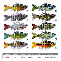 Fishing Lures Wobblers Swimbait Crankbait Hard Bait Artificial Fishing001 Tackle Lifelike Lure 7 Segment 10cm 15.5g Epacket