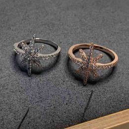 Family a Classic Meteor Ring Female Star Simple Temperament Meter Word Six Pointed Bracelet