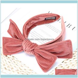 Aessories & Tools Productssolid Veet Bow Hairband Headband For Women Headpiece Wide Adults Headwear Girls Head Band Hair Hoop1 Drop Delivery