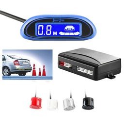 -Câmeras traseiras de carro câmeras estacionamento sensor 4 led display reverso backup monitor monitor sistema de detector de tela azul assistência