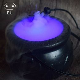 Halloween Witch Pot Smoke Machine LED Humidifier Color Changing Creepy Decor Halloween Party DIY Scene Layout Prank Toy Y201015