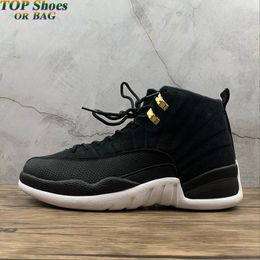 Top Quality 12 Reverse Taxi Black White Shoes 130690-017 12s XII Men Kicks Sports Sneakers