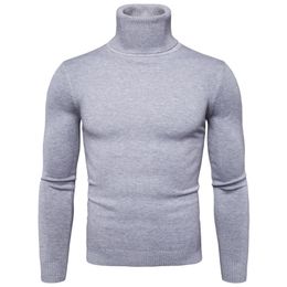 FAVOCENT Winter Warm Turtleneck Sweater Men Fashion Solid Knitted Mens Sweaters Casual Male Double Collar Slim Fit Pullover 210909