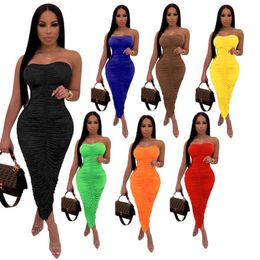 Casual Dresses Sexy Strapless Skirt One Piece Dress Summer Women Clothes Bodycon Dress Sexy Minidress Party Beach Evening Club Dress klw6111