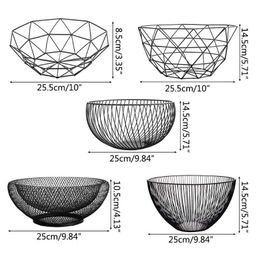 Metal Fruit Vegetable Storage Bowls Kitchen Eggs Baskets Holder Nordic Minimalism 210609