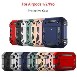 Sergeant Four-corner Anti-fall Armor Set Earphone Protector Cases Charging Box Soft Silicone & PC Shockproof Headphone Cover for Apple airpods 1 2 Pro Case