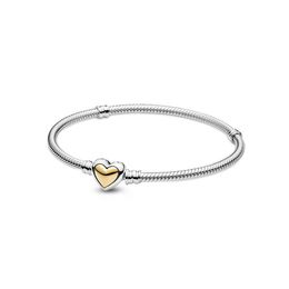 NEW 2021 100% 925 Sterling Silver Yellow Love Bracelet Fit DIY Original Fshion Jewellery Gift 11123