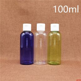 100ml Plastic Water Bottle with Flip Cap Shampoo Lotion Container Refillable Empty Face Toners Bottles Blue Green Cleargood qtys
