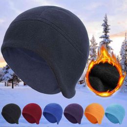 Outdoor Fishing Cycling Polar Fleece Skull Cap with Ear Cover Winter Warm Hat Beanie Hat Unisex Fleece Hats Y21111