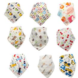 Cartoon infant Triangle bandana bib newborn Burp Cloths 2019 baby girls boys Double layer cotton toddler animal print