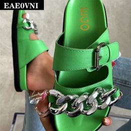 ladies slippers fashion large size barefoot opentoe ladies flipflops chain pin button decorative party ladies slippers