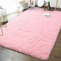 Soft Fluffy Bedroom Rugs Indoor Shaggy Plush Area Carpet for Boys Girls College Dorm Living Room Home Decor Floor 210626