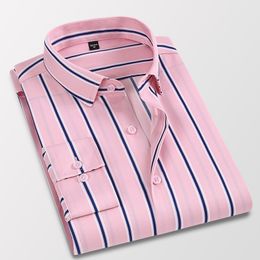 2022Men's Dress Shirts)Spring and summer men's long-sleeved shirts, business casual plus size high-end striped plaid overalls, groom's prom