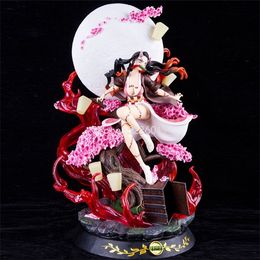 Anime Slayer GK Demon Transformation Kamado Nezuko Exploding Blood Ver. Action Figure Model Statue Collection Toy C0220