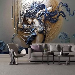 Wallpapers Custom Mural Wallpaper 3D Embossed Figure Po Wall Paper Living Room TV Bedroom Creative Art Decor