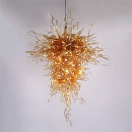 Modern chandelier for living room lamps 100% mouth borosilicate home decorative lighting 24x48 inches handmade blown murano glass chandeliers light