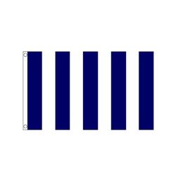 Blue White Striped Navy Flags Outdoor Banners 3X5FT 100D Polyester Fast Shipping Vivid Color With Two Brass Grommets