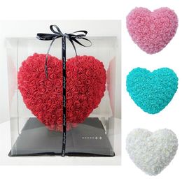 NEW25CM Heart Shaped Flower Rose Valentine's Day Gift Wholesale Love PE Foam FLowers Wedding Party Decoration by sea RRF11758