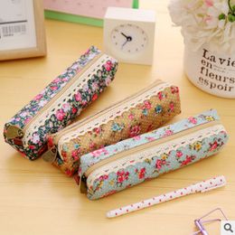 Floral Pen Bag Stationery Canvas Pencil Organiser Flower Pen Bags 1221805