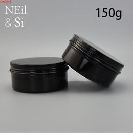 Black 150g Aluminium Jar Refillable Cosmetic Cream Bottle Screw Cap Lotion Containers Empty Wax Storage Tinbest qualtity