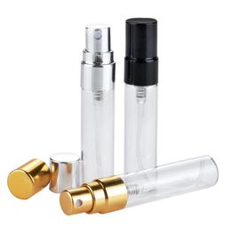 1000pcs 3ML 5ML 10ML Empty Glass Refillable Perfume Bottle With Aluminium Atomizer