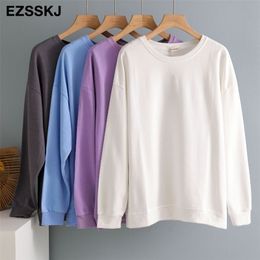 spring autumn hooded top women BASIC solid color sweatshirts female OVERSIZE hoodie jacket 201102