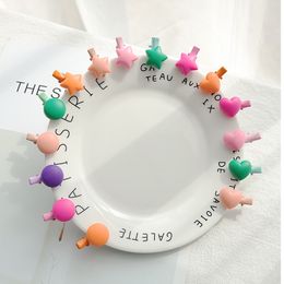 2020 New Children Cute Princess Hair Pin Baby Girl Love Heart Star Hairpin Sweet Kids Five Pointed Star Macaroni Color Hair Clip C6862