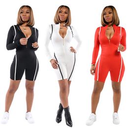 Womens jumpsuits rompers playsuit sexy bodycon long sleeve overall jumpsuit one piece set fashion slim womens clothing klw6157