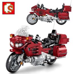 SEMBO City Motorcycle Speed Racing Car High-tech Motor Motorbike Race Building Blocks Idea Education Toy For Boy Children's Toy Q0624