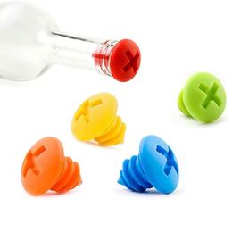 Silicone Red Wine Stopper Screw Shape Wine Bottle Cap Creative Wine Accessories Home Party Use Food-grade Kitchen Gadget LX4135