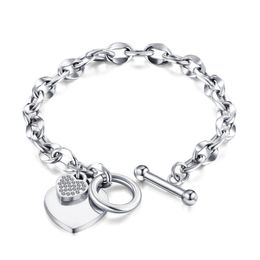 Designer OT Clasp Love Bracelet Fine Heart Brac elet For Women Gold Charm Bracelets Pulseiras Fashion Jewelry