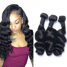 Hair Extension 100% Human Hair Indian Loose Wave Bundles for Black Women 3 4 Pieces Natural Colour