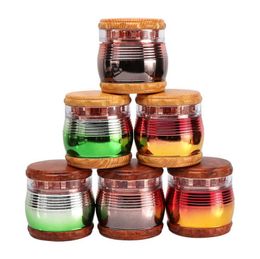 Smoking Colourful Rainbow Resin Portable Metal Dry Herb Tobacco Grind Spice Miller Grinder Crusher Grinding Chopped Hand Muller Cigarette Accessories DHL Free