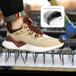 Zapatos de seguridad para hombres Botas con tapa de acero tapa transpirable trabajo casual indestructible zapatillas a prueba de pinchazos 210819