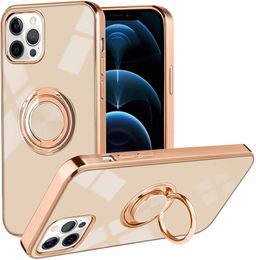Electroplated Soft TPU Cases with Finger Ring Stand For Iphone 13 Pro Max 12 11 XR