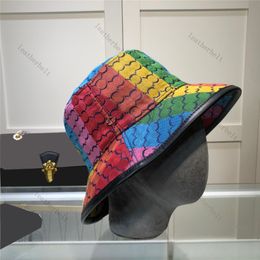 Full Letter Fisherman Hat Color Stingy Brim Hats Creative Hip Hop Bucket Cap Fashion Plaid Sunhat