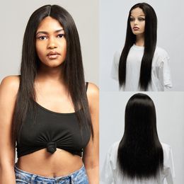 pre plucked lace frontal UK - Lace Wigs 4x4 Straight HD Transparent Frontal Pre Plucked Brazilian Human Hair Closure For Black Woman 24Inch 150 Density