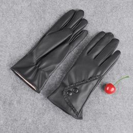 Sports Gloves Fashion Women Lady Soft Leather Motorcycle Winter Outdoor Windproof Warm Mitten Xmas Gift Black Ropa Mujer