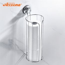 Accoona Paper Towel Holder Shelves Suction Bathroom Shelf Shower Bath Storage Organiser Accessories A11415 211112