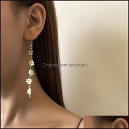 Dangle & Chandelier Earrings Jewellery Contrast Colour Daisy Beaded Women Colorf Woven Long Earring Hook Bohemian Europe Flower Ear Drop Aessor