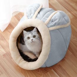 Luxury Pet Cat Nest Bed House Litter Sleeping Bag Seasons Universal Ears Horns Shape Beds & Furniture