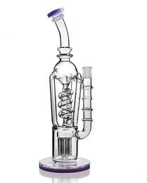 Vintage Purple Recycler Glass Water Bong Hookah Pipe with 14mm Joint bowl or Banger Dab Rigs